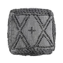 Fossa Boho Handcrafted Fabric Cube Pouf Charcoal - Christopher Knight Home -Furniture Haven Sales GUEST d7177ba8 dfa8 4fe6 8d73 fbb74624de15