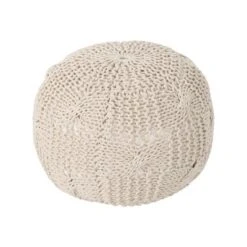 Anouk Knitted Cotton Pouf - Christopher Knight Home -Furniture Haven Sales GUEST da509c1f 8cbb 4313 a955 167399952fcf