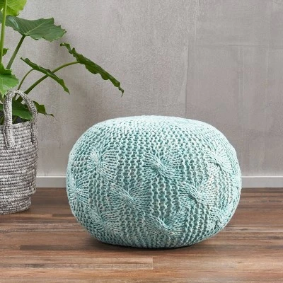 Behring Fabric Weave Pouf - Christopher Knight Home 3 Behring Fabric Weave Pouf - Christopher Knight Home