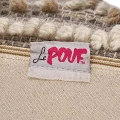 Bonita Large Contemporary Wool And Cotton Pouf Ottoman White/Beige - Christopher Knight Home -Furniture Haven Sales GUEST e086423e 1715 4cb8 8860 b82d558aeaba