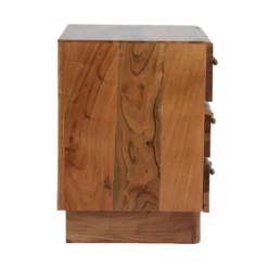 Terrell Handcrafted Boho Acacia Wood 3 Drawer Nightstand Dark Natural - Christopher Knight Home -Furniture Haven Sales GUEST e236e958 90ac 45e9 ad1f 9f3dec389b10