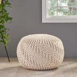 Hazel Pouf Ottoman - Christopher Knight Home