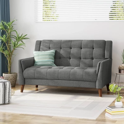 Candace Mid Century Modern Loveseat Dark Gray - Christopher Knight Home 3 Candace Mid Century Modern Loveseat Dark Gray - Christopher Knight Home
