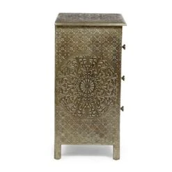 Deschutes Handcrafted Boho 3 Drawer Nightstand Silver - Christopher Knight Home -Furniture Haven Sales GUEST f0ba16bb 79ee 4916 869b 7466510ac379