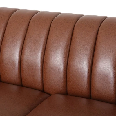 Glenmont Contemporary Channel Stitch Loveseat With Nailhead Trim - Christopher Knight Home 6 Glenmont Contemporary Channel Stitch Loveseat With Nailhead Trim - Christopher Knight Home - Image 4