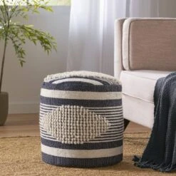Lucknow Boho Handcrafted Fabric Cylinder Pouf - Christopher Knight Home -Furniture Haven Sales GUEST f4c3ef77 ab56 4352 8203 44d593477c46