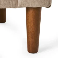 Gamay Contemporary Channel Stitched Fabric Loveseat Beige/Dark Walnut - Christopher Knight Home -Furniture Haven Sales GUEST fd908c13 d2df 4c92 a592 34563b8b610f